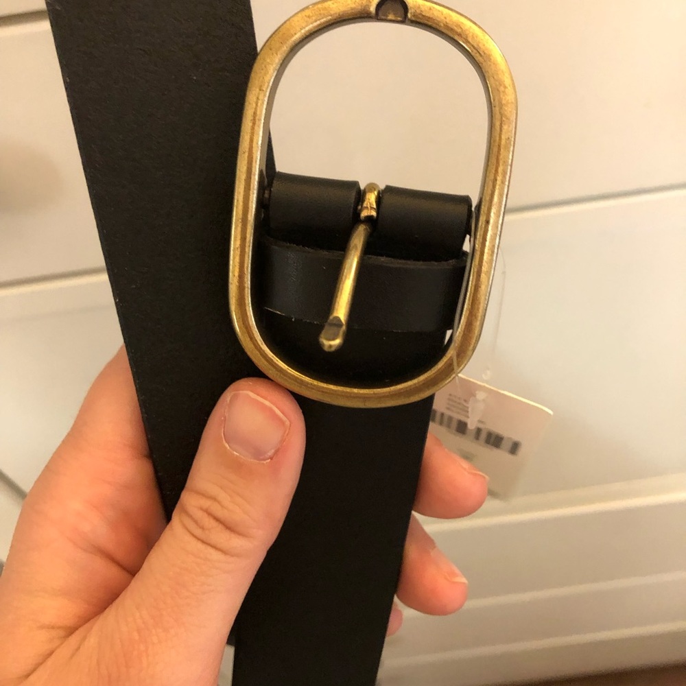 Anthropologie black leather belt